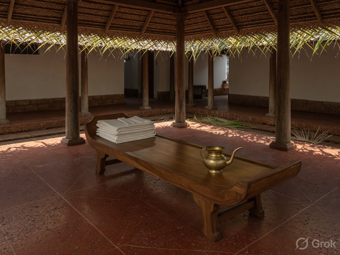 Kerala Ayurveda treatment courtyard