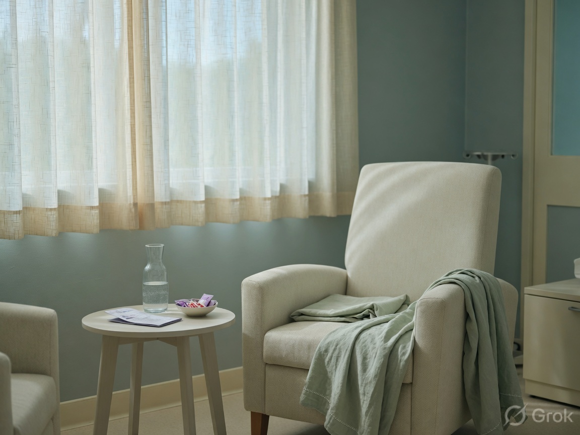 Quiet oncology infusion suite